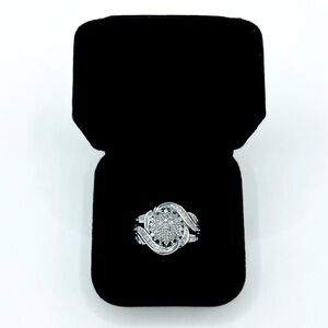 0.75 CT Natural Diamond Cocktail Silver Ring